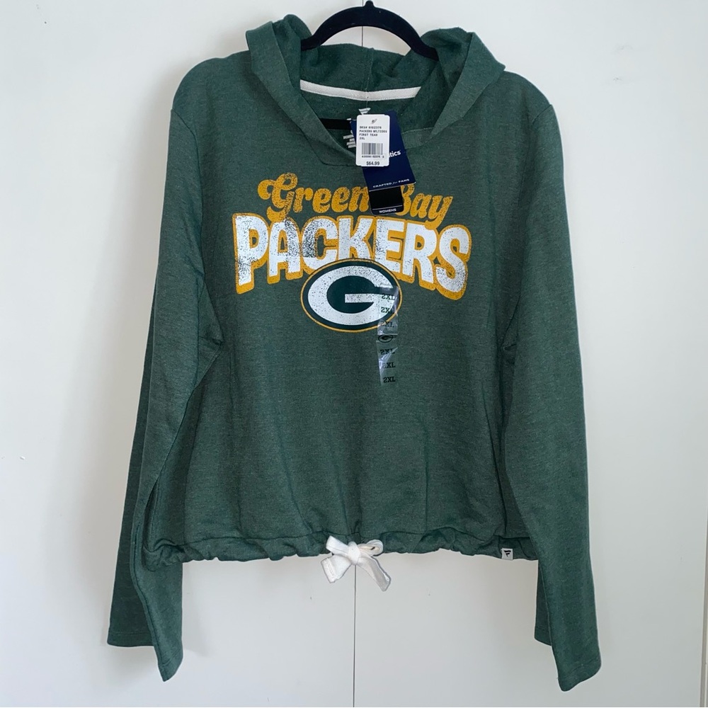 NWT Packers Women’s 2XL Hooded Crop Top Sweatshirt